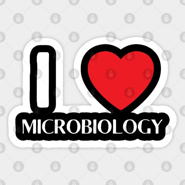 I Love Heart Microbiology Sticker by BobaPenguin